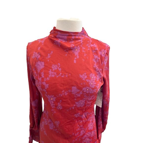 Free People Aries Mini Dress Red Pink Open Back NWT XS Sexy Party Cocktail Flaw - Picture 7 of 14